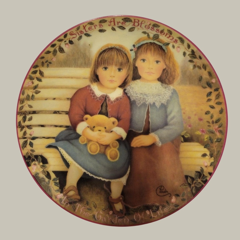 Bradford Exchange Collector Plate Sisters Are Blossoms Kindred Moments 1995